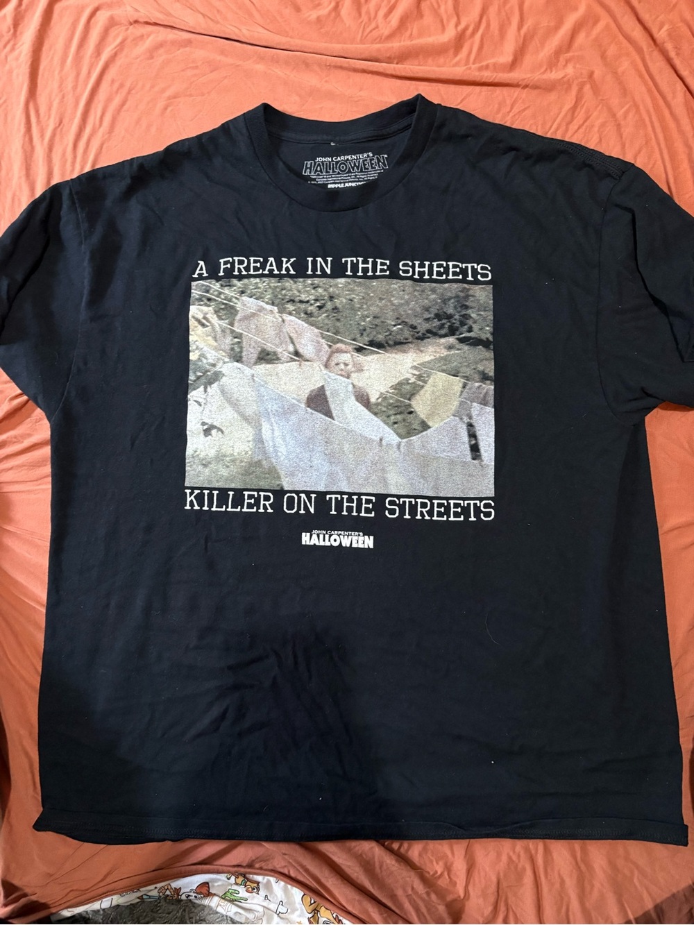 Ripple Junction Black Halloween Graphic Tee - 'A Freak in the Sheets'